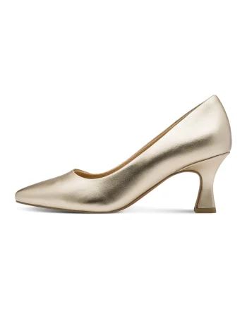 Pantofi de piele ecologica cu varf ascutit - Auriu