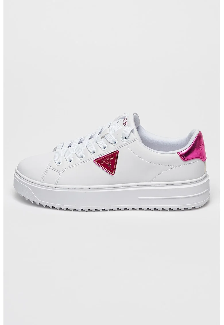 Pantofi sport de piele cu logo - Fucsia/Alb optic