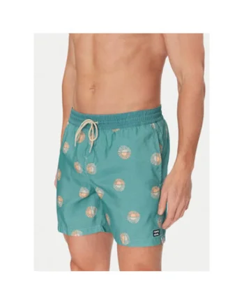 Pantaloni scurti de baie barbati  EBYJV00144 - Poliester reciclat - Verde - Verde