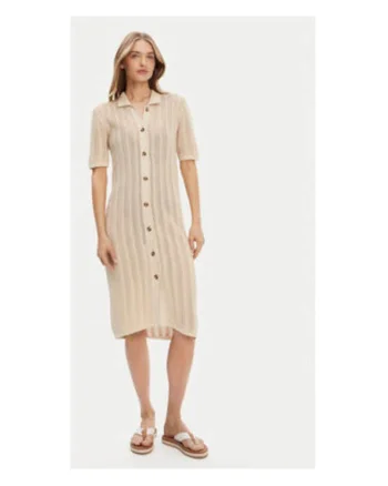 Rochie  TEC0 PERGAMENT - 100% bumbac - bej