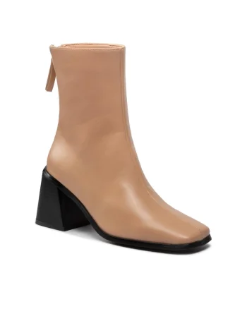 Botine dama -  301704652 - Piele ecologica - Bej - Bej