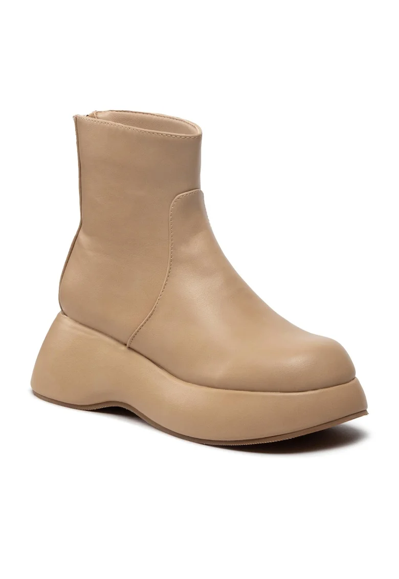 Botine dama -  301704645 - Piele ecologica - Bej - Bej