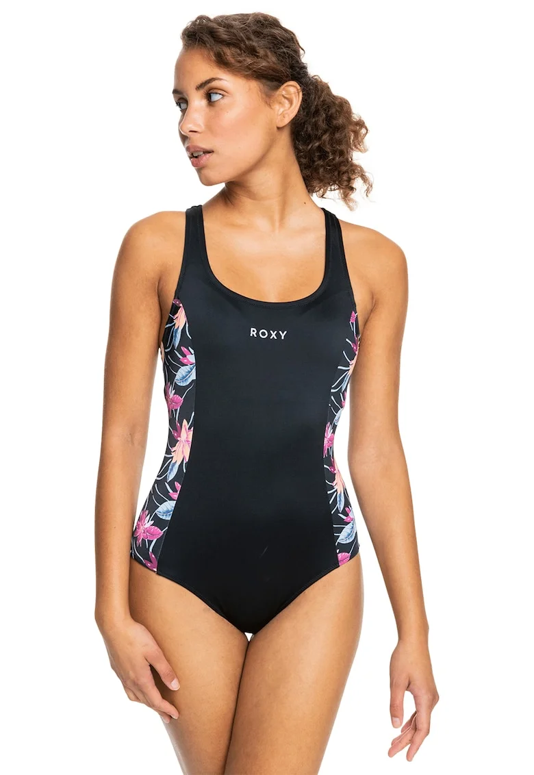 Costum de baie intreg cu imprimeu tropical Active - Bleumarin