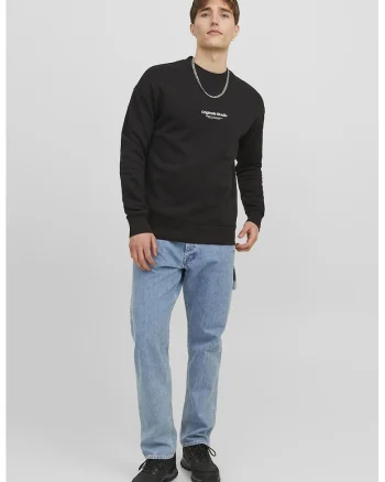 Bluza lejera de trening cu decolteu la baza gatului - Negru