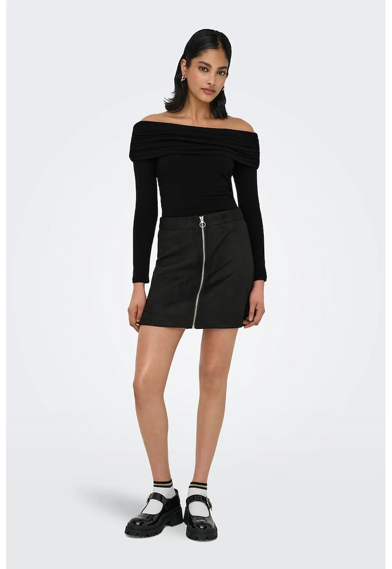 Bluza cu decolteu pe umeri - Negru
