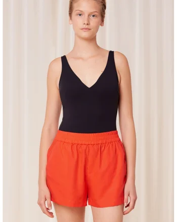 Pantaloni scurti de plaja - din bumbacm cu buzunare laterala - Portocaliu mandarina