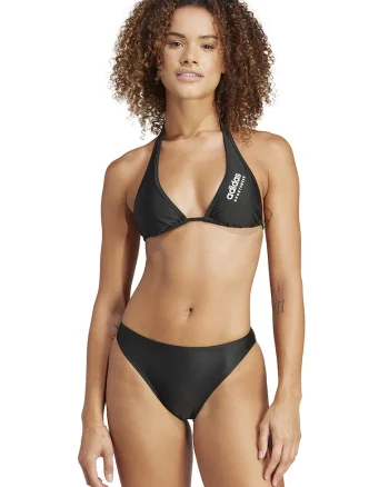 Costum de baie din doua piese cu detalii logo - Negru
