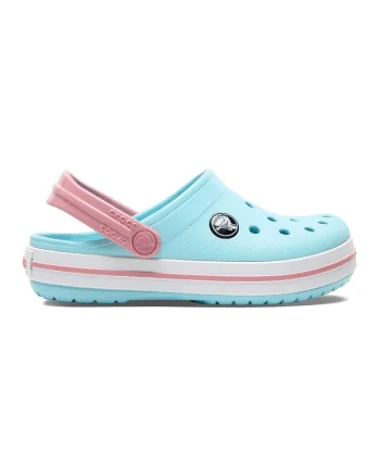 Saboti slingback flatform Crockband - Albastru pastel/Roz