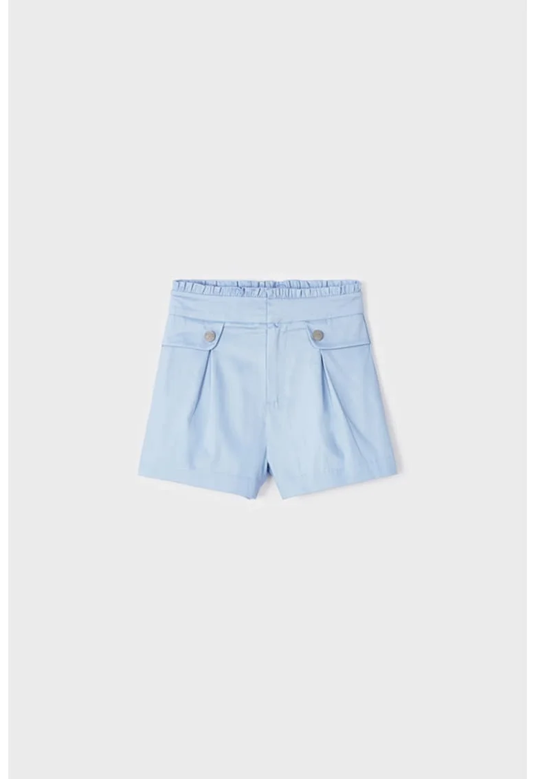 Pantaloni scurti cu buzunare oblice - Albastru pastel