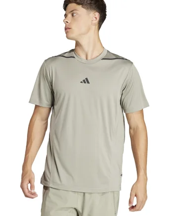Tricou slim fit pentru fitness - Kaki
