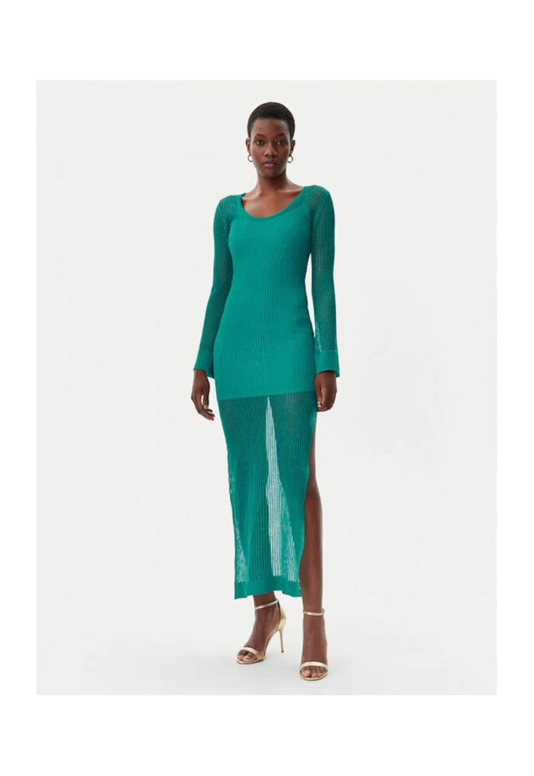 Rochie dama -  305172600 - Poliester/Fibre metalice - Verde - Verde
