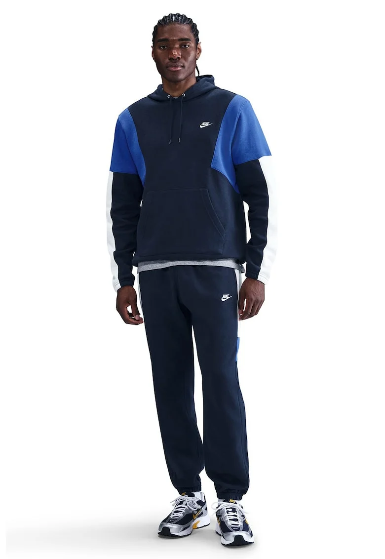 Trening din material fleece cu model colorblock Club - Alb/Albastru/Bleumarin