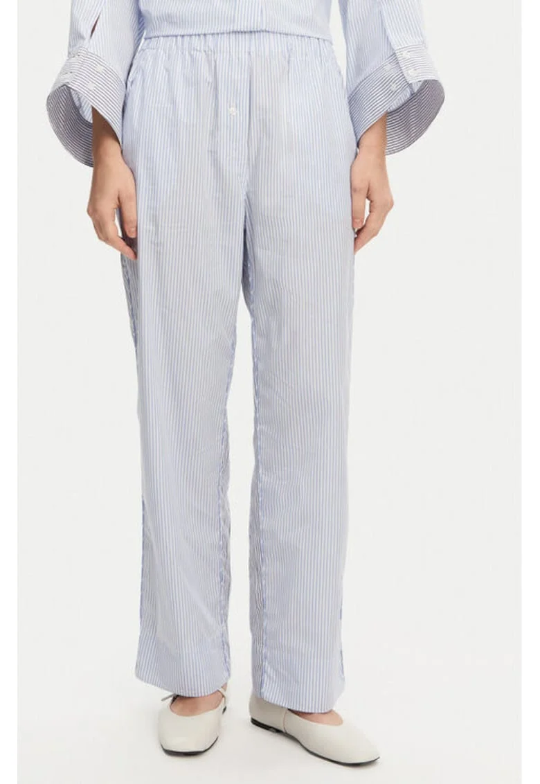 Pantaloni dama -  304893049 - Bumbac - Albastru - Albastru