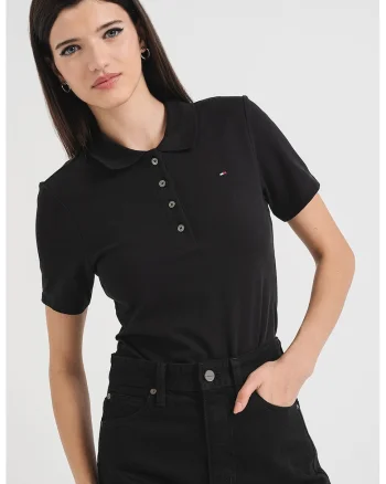 Tricou polo slim fit - Negru stins
