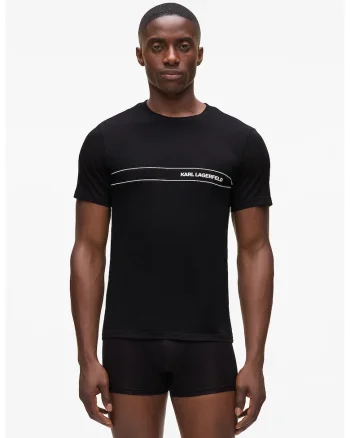 Set de tricou de pijama slim fit si boxeri - Negru