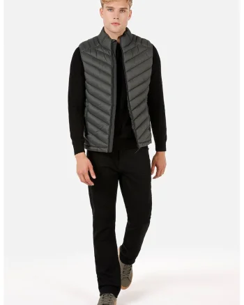 Vesta slim-fit cu fermoar - Kaki