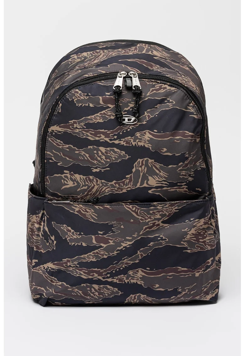 Rucsac unisex din material textil - Verde/Maro/Bleumarin