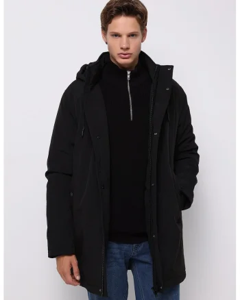 Geaca parka cu gluga - Negru