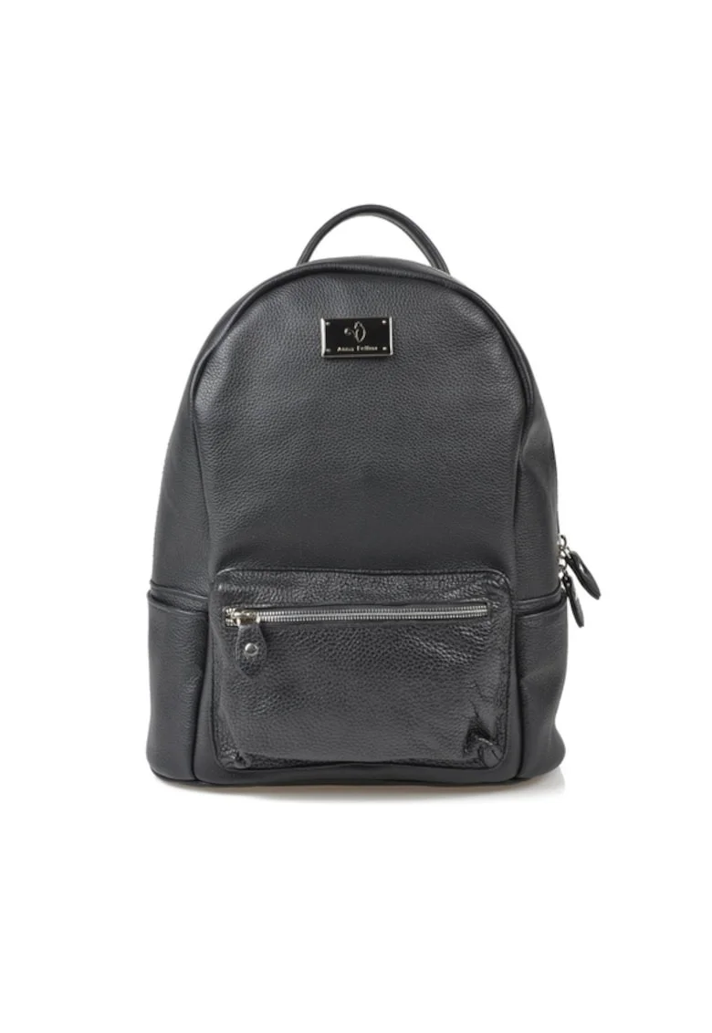 Rucsac dama piele -  3 mare - negru - 29 x 16 x 35 cm