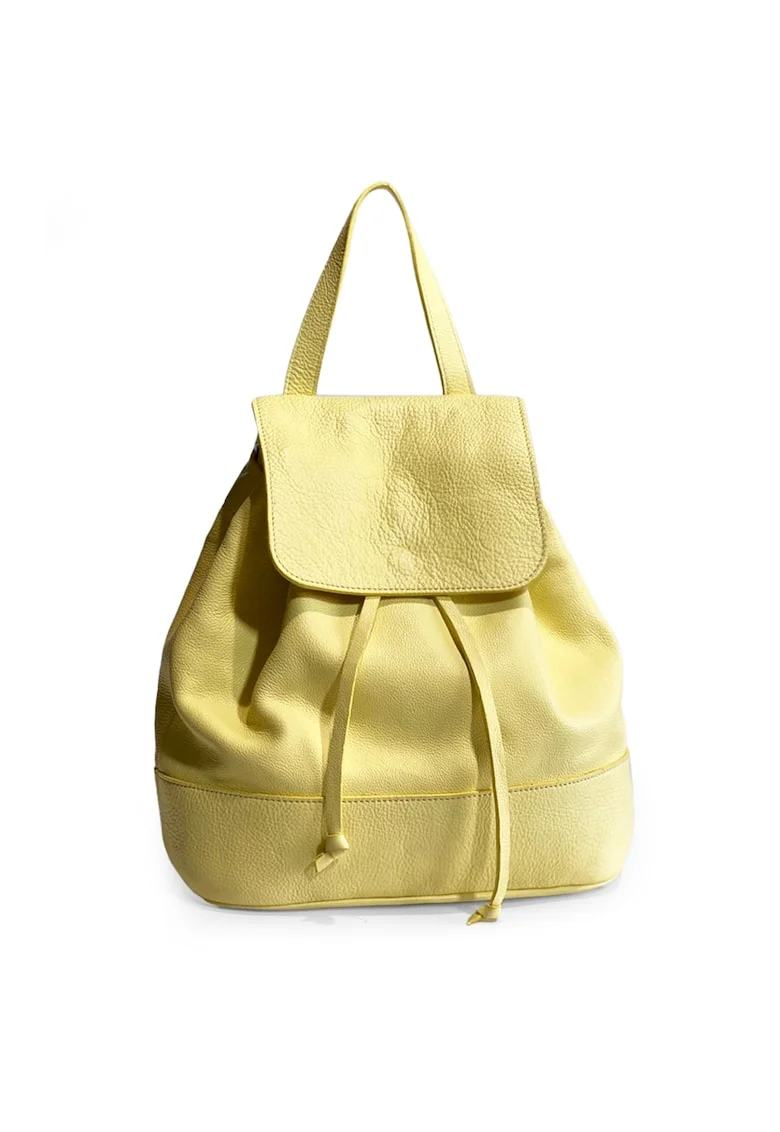 Rucsac dama piele -  Anna - galben - 28 x 12 x 32 cm