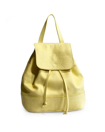 Rucsac dama piele -  Anna - galben - 28 x 12 x 32 cm