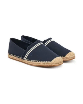 Espadrile dama -  material textil - alb/bleumarin