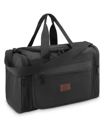 Geanta de voiaj pentru avion - ® - Negru - Unisex - Universala - Multifunctionala - Compatibila Wizz Air si RYANAIR - Fermoar dublu - Impermeabila - Curea de umar reglabila - Atasabila valiza - Usoara - Spatioasa - Nylon/Poliester - 40x20x25 cm  ...