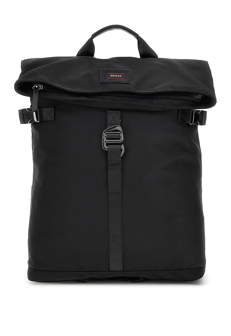 Rucsac din material textil cu detaliu logo - Negru