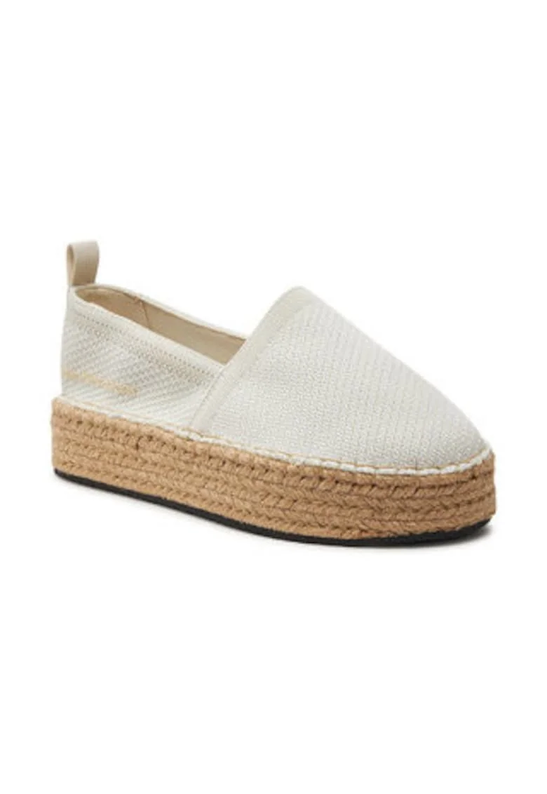 Espadrile pentru femei -  din material textil - bej -