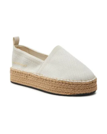 Espadrile pentru femei -  din material textil - bej -