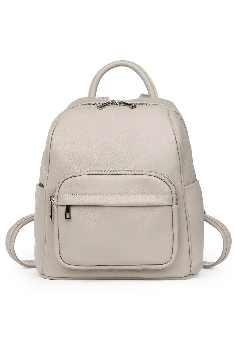 Rucsac din piele naturala - Vicenzo - 28x25x12cm - Gri