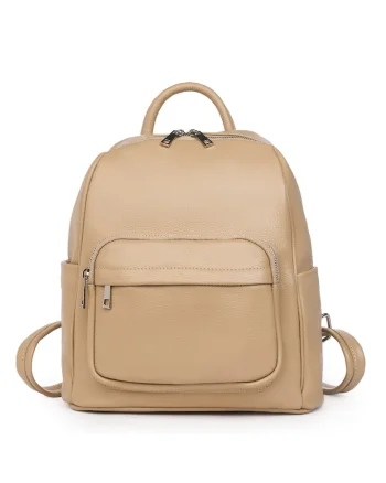 Rucsac din piele naturala - Vicenzo - 28x25x12cm - Bej