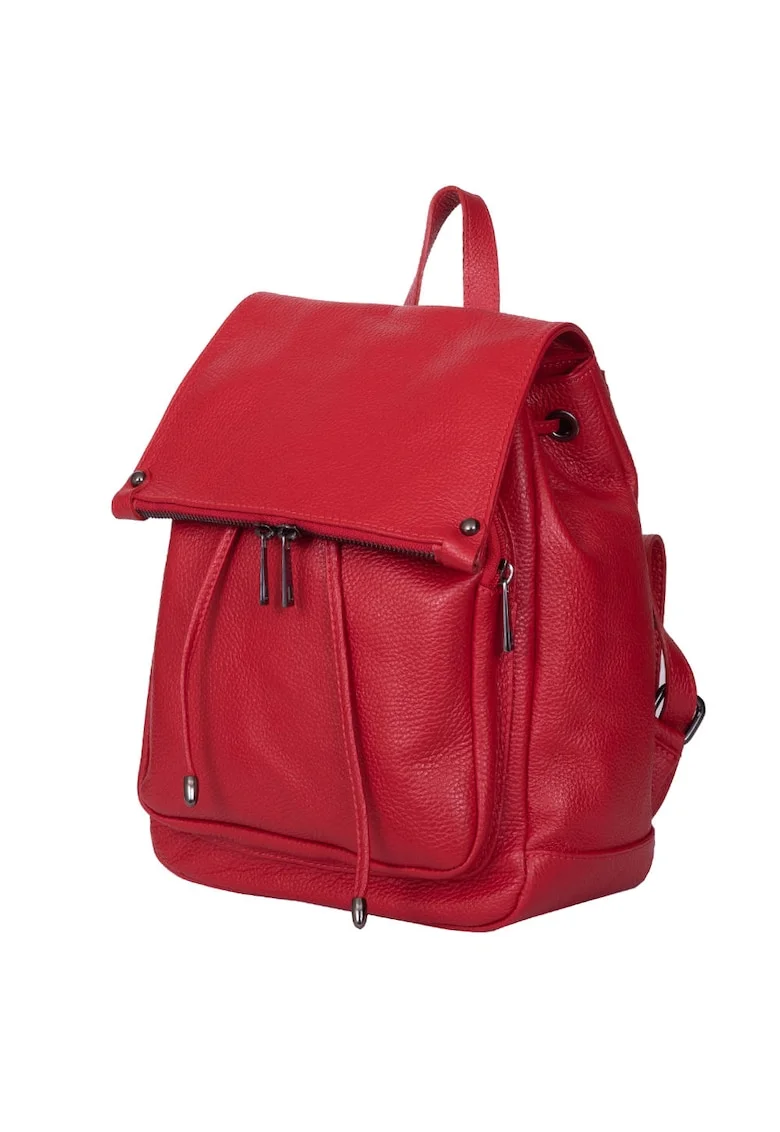 Rucsac piele naturala Jimmy maro - Rosu