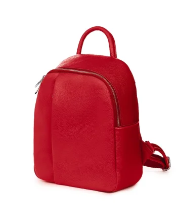 Rucsac din piele naturala Angelo - Rosu