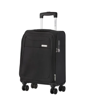 Troler de cabina extensibil  Air - bagaj de mana - 55x35x20 cm - poliester - +20% capacitate - 2.3 kg - negru - 55 cm