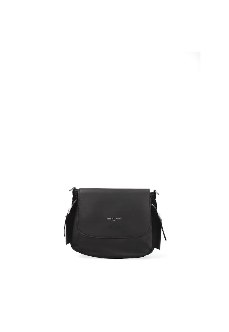 Geanta crossbody din piele cu model uni si clapa