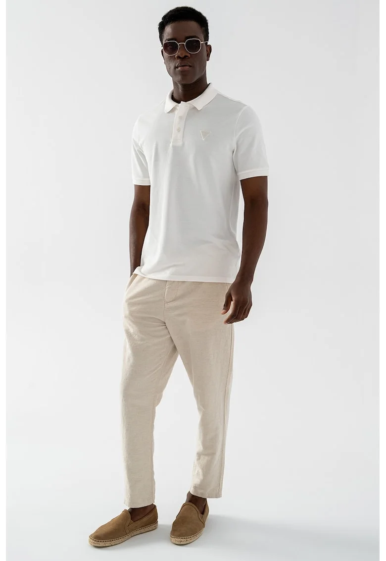 Tricou polo din bumbac - Alb murdar