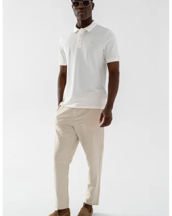 Tricou polo din bumbac - Alb murdar