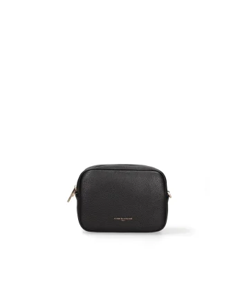 Geanta crossbody din piele cu model uni si bareta detasabila