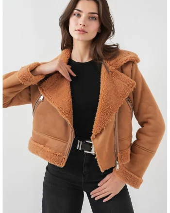 Jacheta dama HiCCUP cu guler elegant - Maro