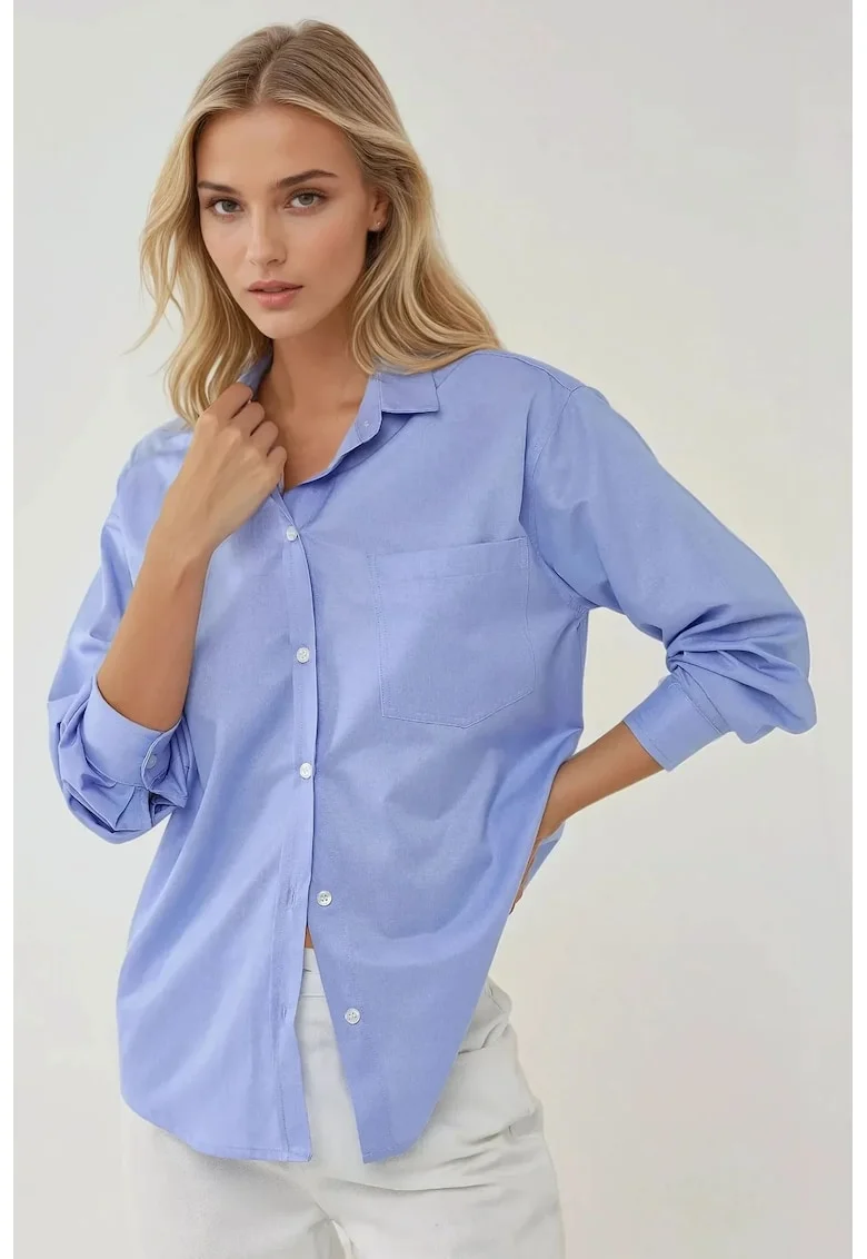 Camasa dama  textil - albastru