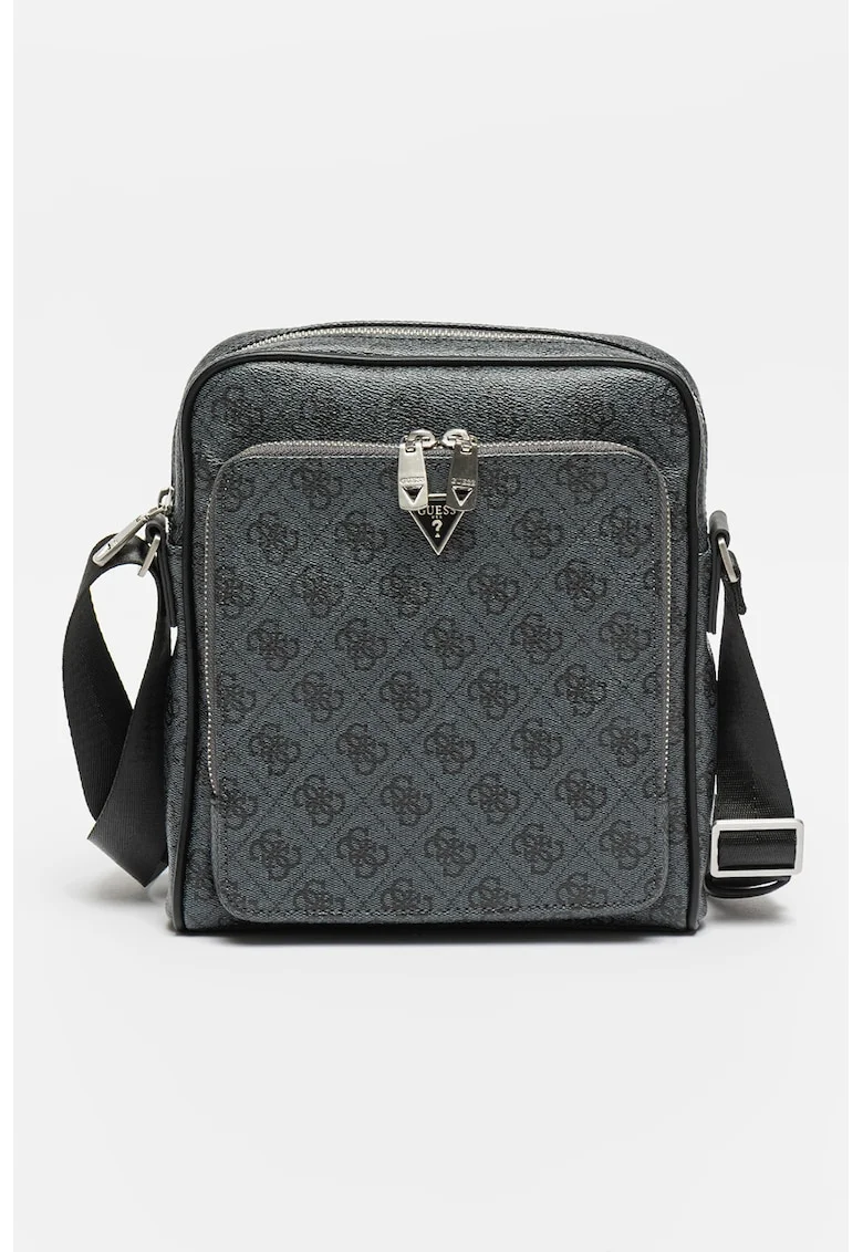 Geanta crossbody din piele ecologica Milano - Negru stins/Gri carbune