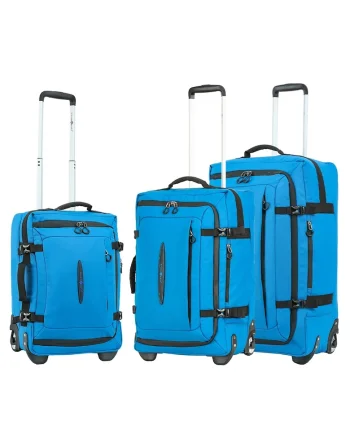 Set trolere  SW42503 - 1 bagaj de cabina si 2 de cala - 36L/57L/78L - 2 roti - poliester impermeabil - albastru