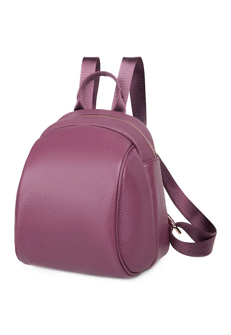 Rucsac de piele cu fermoar Nimue - Roz fandango
