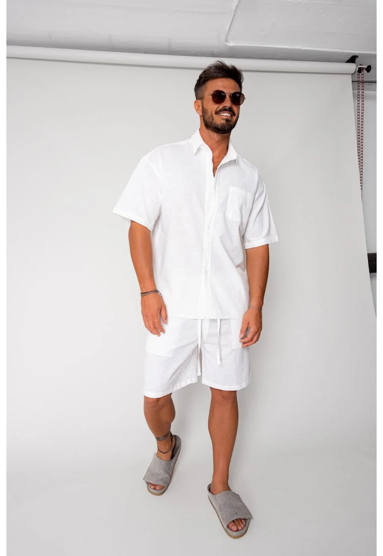Set Vento camasa si pantalon scurt White 17419 - Alb optic