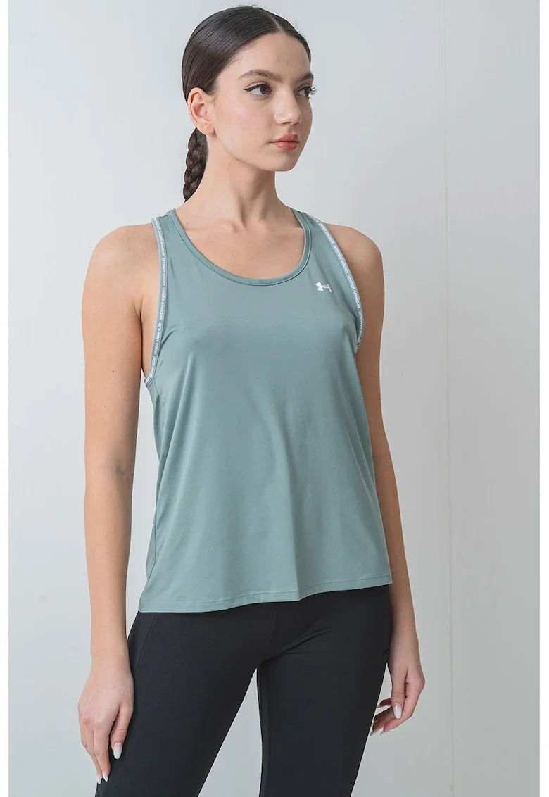 Top cu decupaj pe partea din spate pentru fitness Knockout - Verde deschis