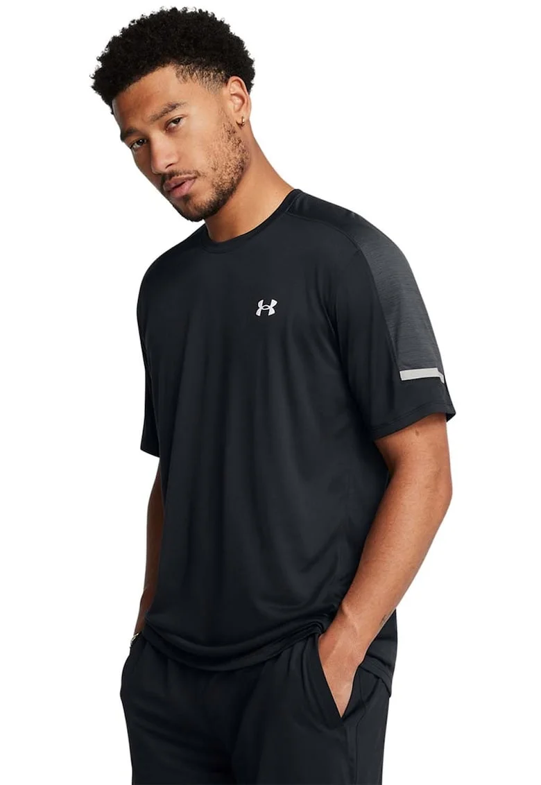 Tricou cu detaliu logo pentru fitness Core+ Tech - Negru