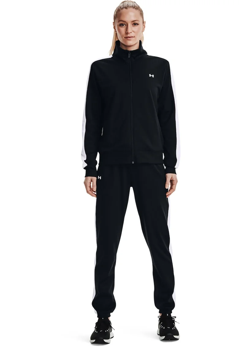 Trening slim fit cu fermoar Tricot - Alb/Negru