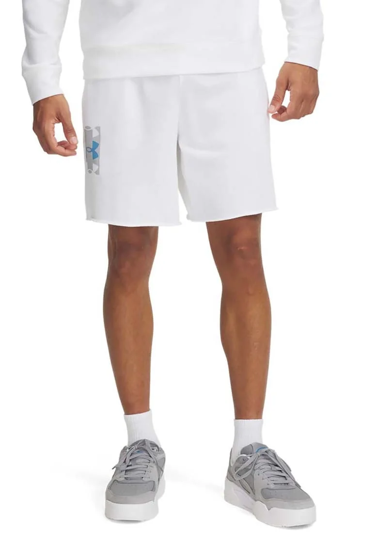Pantaloni scurti din amestec de bumbac cu snur in talie - Alb