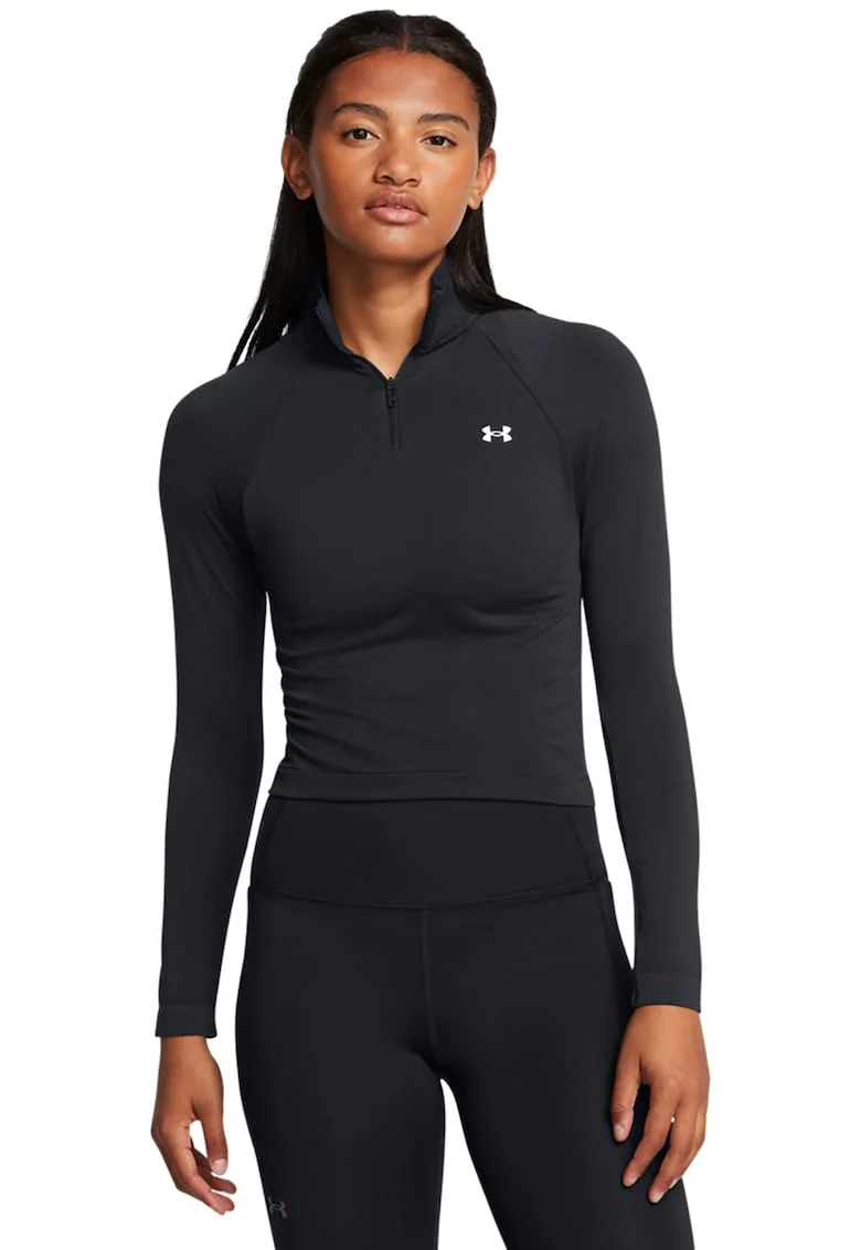 Bluza crop fara cusaturi - pentru fitness Vanish - Negru